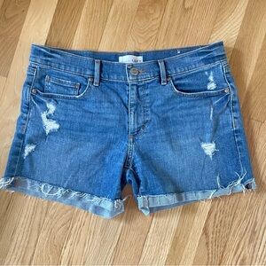 LOFT Denim Shorts with Distressed Details Size-28